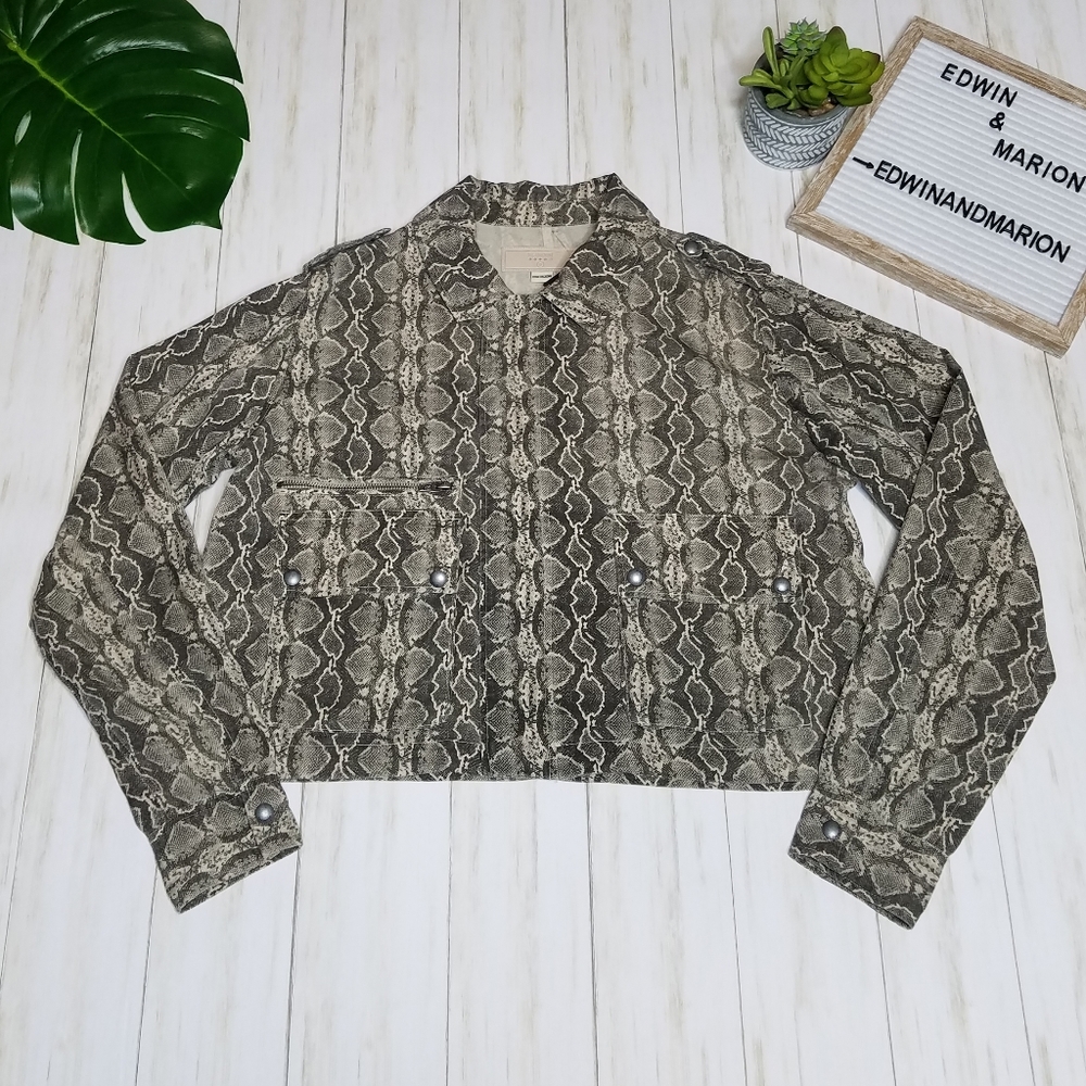 Blank NYC Snake Print Moto Jacket